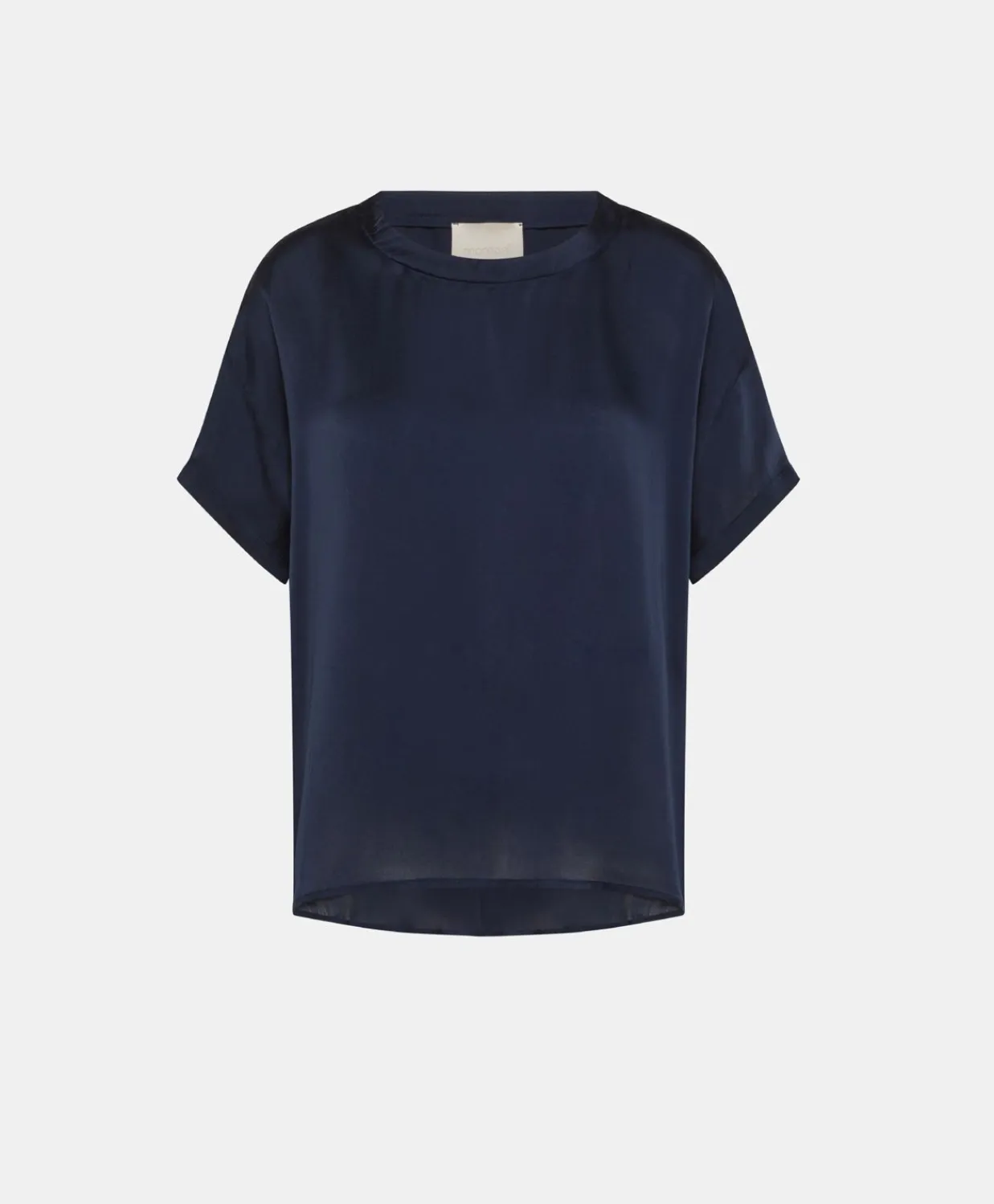 Donne Momonì Bluse E Camicie-Blusa Alonso In Seta Unita - Blu Notte