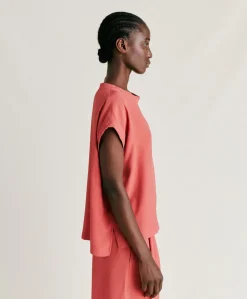 Donne Momonì Bluse E Camicie-Blusa Curacao In Acetato Seta - Amaranto