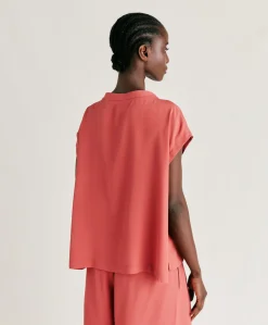 Donne Momonì Bluse E Camicie-Blusa Curacao In Acetato Seta - Amaranto