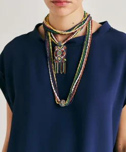 Donne Momonì Bluse E Camicie-Blusa Curacao In Acetato Seta - Blu Notte