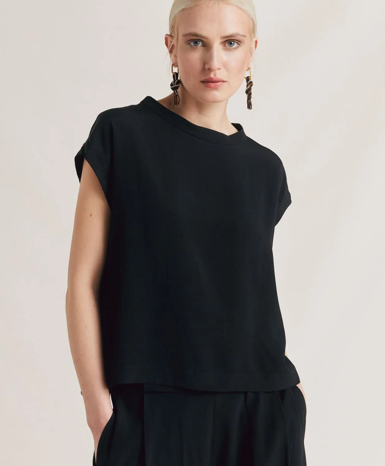 Donne Momonì Bluse E Camicie-Blusa Curacao In Acetato Seta - Nero