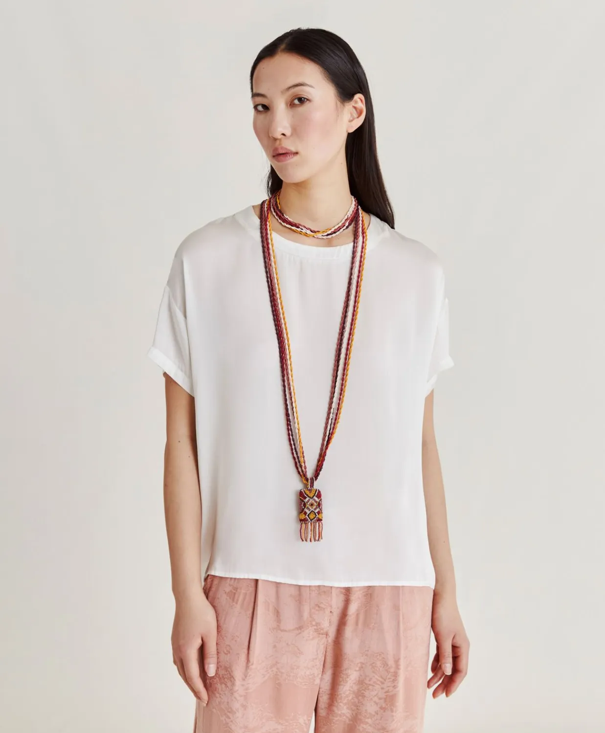 Donne Momonì Completi E Talleur-Blusa Curacao In Acetato Seta - Panna
