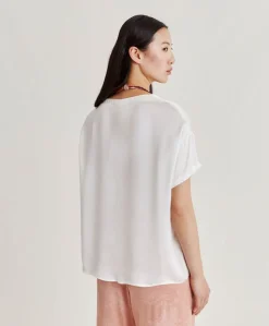 Donne Momonì Completi E Talleur-Blusa Curacao In Acetato Seta - Panna