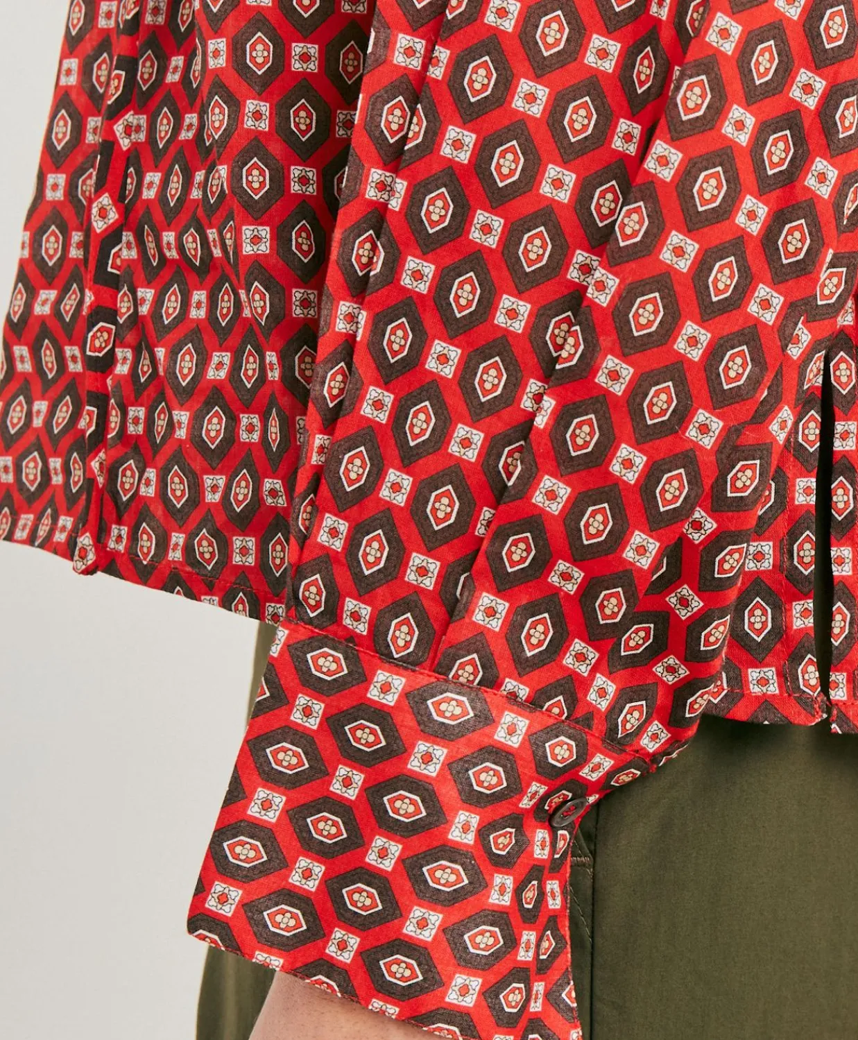 Donne Momonì Bluse E Camicie-Blusa Gipsofilia In Voile Di Cotone Stampato - Rosso