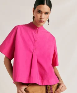 Donne Momonì Bluse E Camicie-Blusa Mialli In Popeline - Fucsia