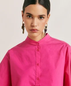 Donne Momonì Bluse E Camicie-Blusa Mialli In Popeline - Fucsia