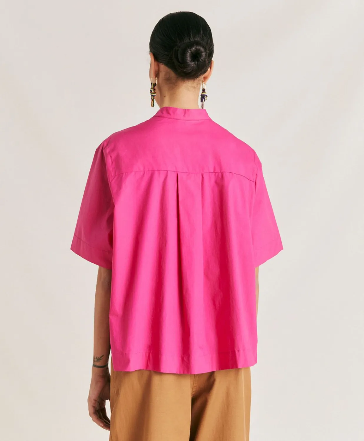 Donne Momonì Bluse E Camicie-Blusa Mialli In Popeline - Fucsia
