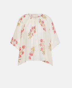 Donne Momonì Bluse E Camicie-Blusa Tarida In Garza - Panna/Amarena