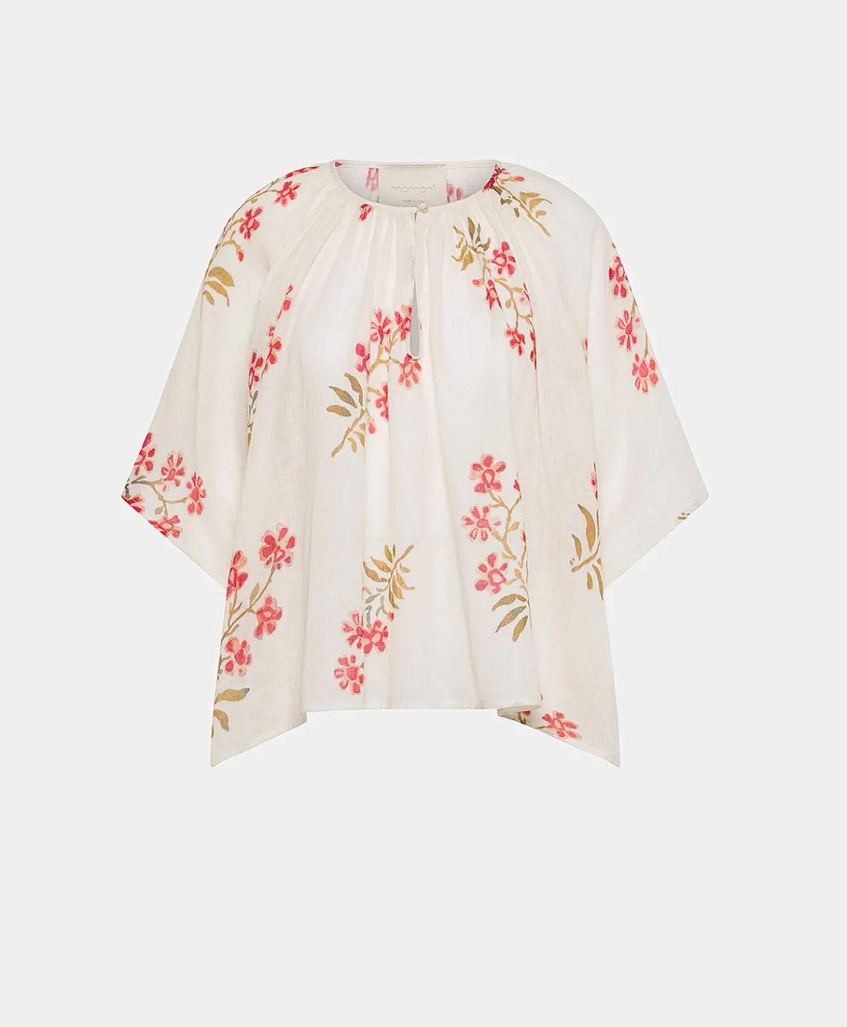 Donne Momonì Bluse E Camicie-Blusa Tarida In Garza - Panna/Amarena