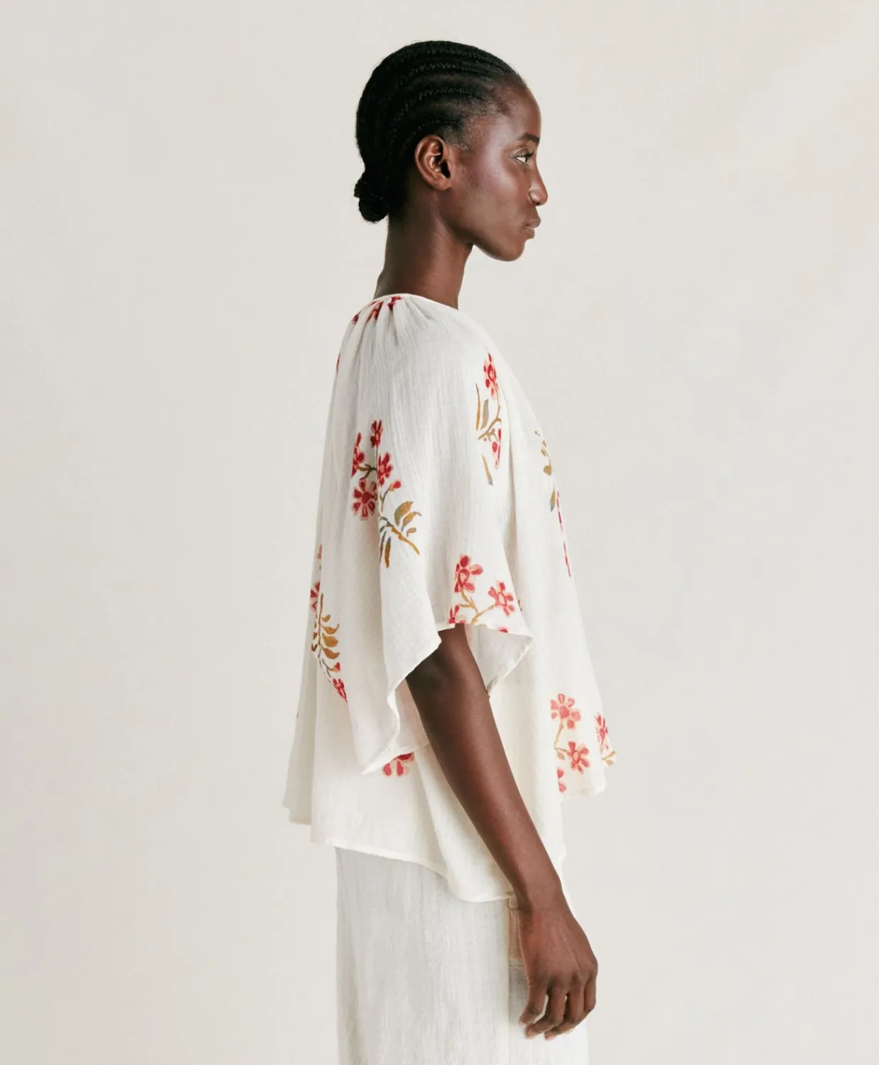 Donne Momonì Bluse E Camicie-Blusa Tarida In Garza - Panna/Amarena