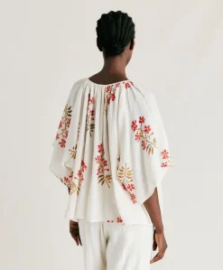 Donne Momonì Bluse E Camicie-Blusa Tarida In Garza - Panna/Amarena