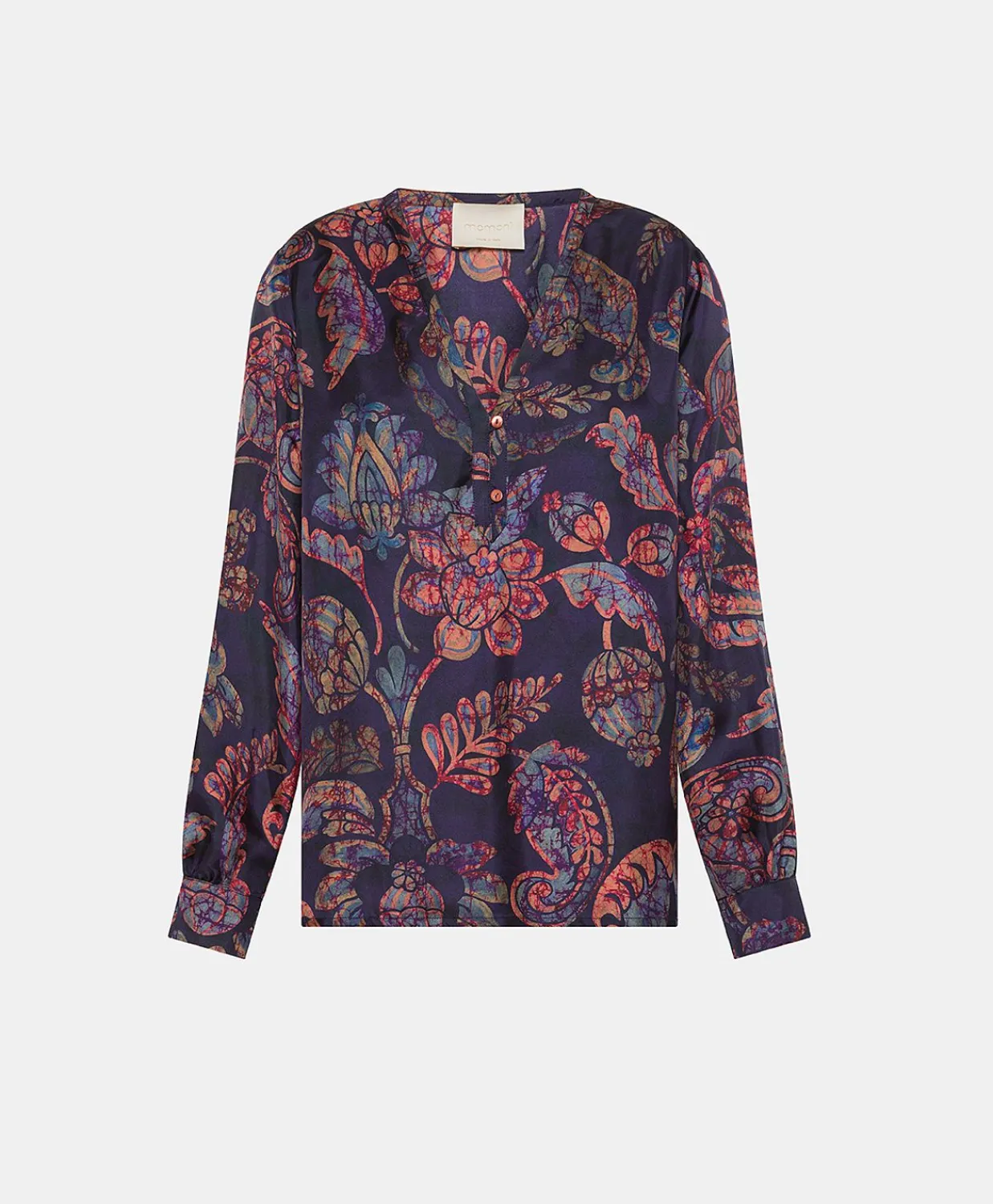 Donne Momonì Completi E Talleur-Blusa Torret In Twill Di Seta - Blu Notte Multicolor