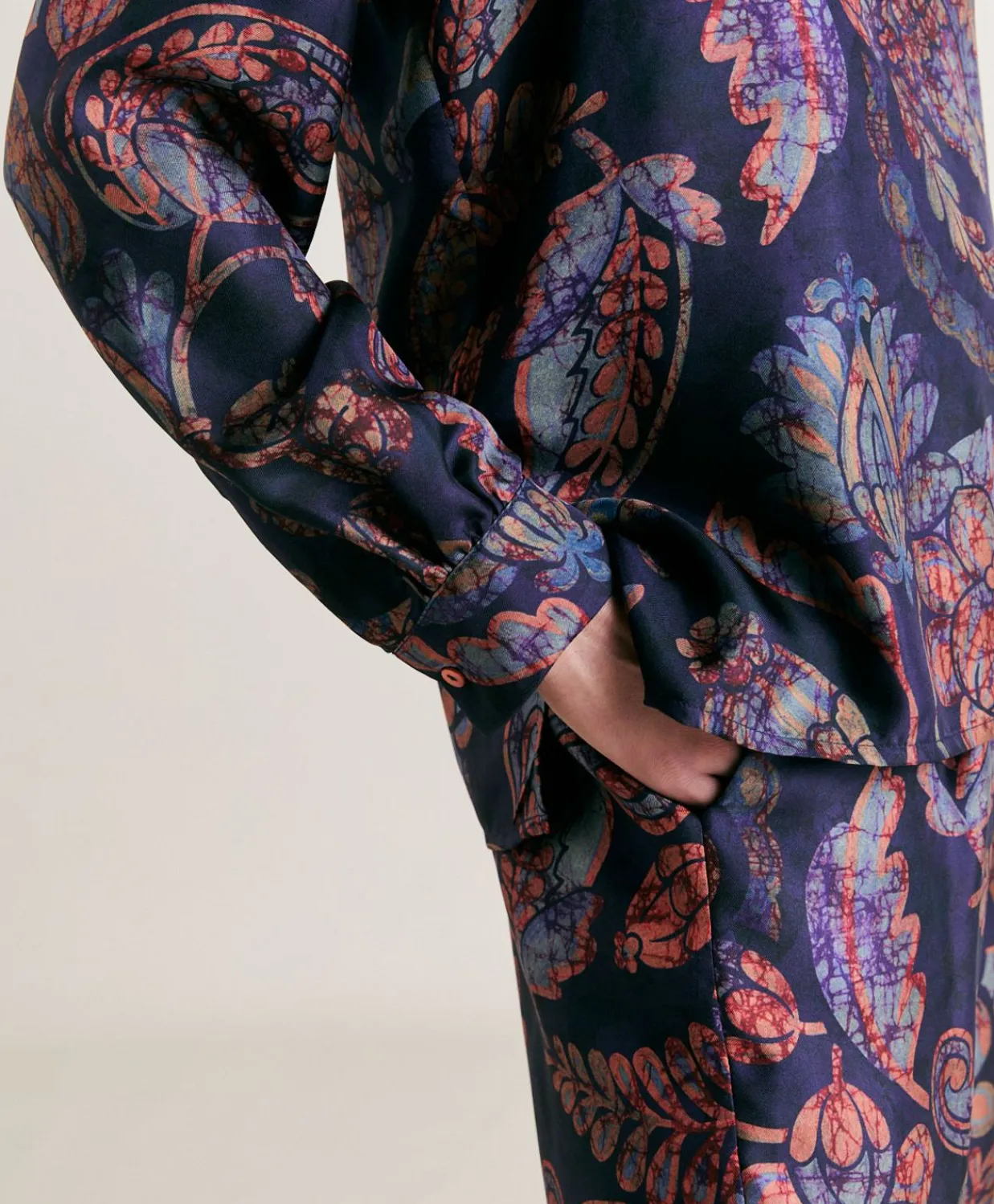 Donne Momonì Completi E Talleur-Blusa Torret In Twill Di Seta - Blu Notte Multicolor