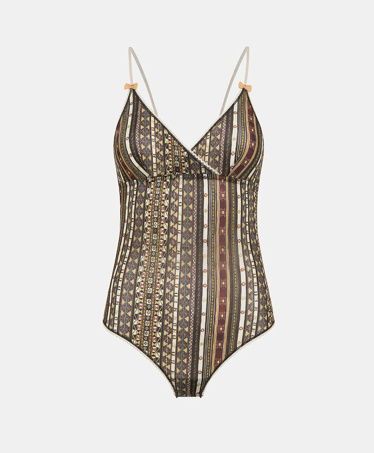 Donne Momonì Body E Tute-Body Tore In Nylon Stampato - Nero Multicolor