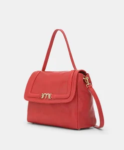 Donne Momonì Borse E Pochette-Borsa Flore Bag In Pelle - Rosso