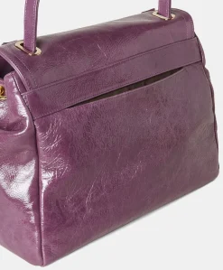 Donne Momonì Borse E Pochette-Borsa Flore In Pelle Naplack - Mirtillo