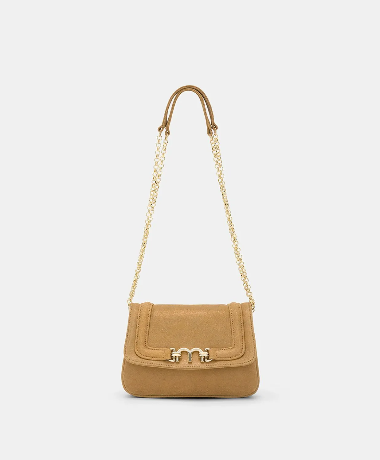 Donne Momonì Borse E Pochette-Borsa Mimi Flore In Pelle Lame' - Caramello