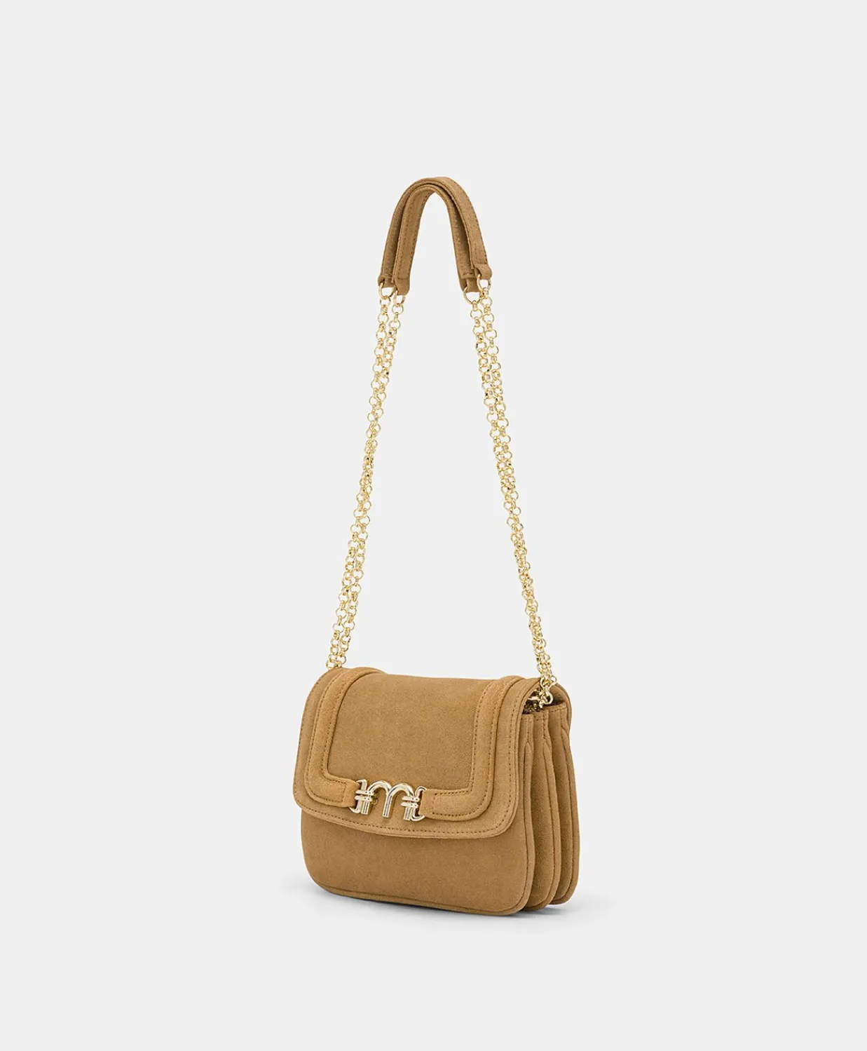 Donne Momonì Borse E Pochette-Borsa Mimi Flore In Pelle Lame' - Caramello