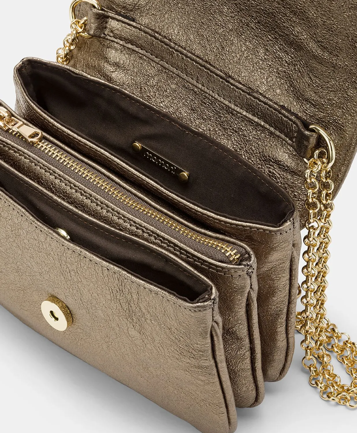 Donne Momonì Borse E Pochette-Borsa Mimi Flore In Pelle Laminata - Canna Fucile
