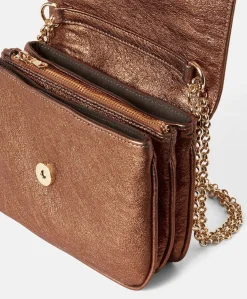 Donne Momonì Borse E Pochette-Borsa Mimi Flore In Pelle Laminata - Bronzo