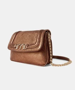 Donne Momonì Borse E Pochette-Borsa Mimi Flore In Pelle Laminata - Bronzo