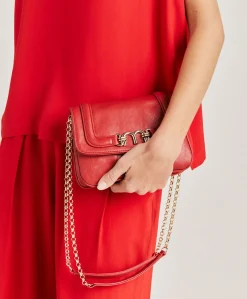 Donne Momonì Borse E Pochette-Borsa Mimi Flore In Pelle - Rouge