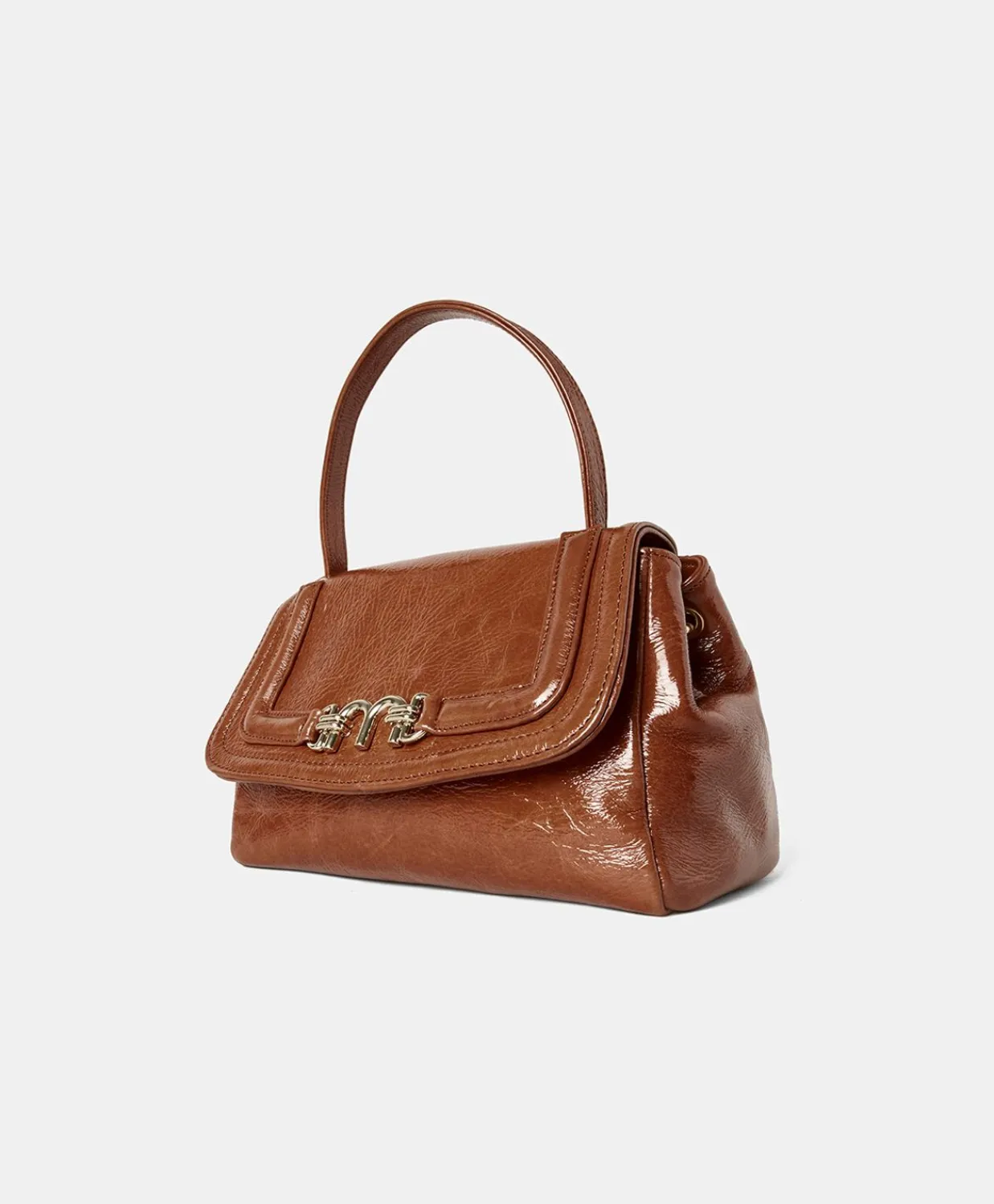 Donne Momonì Borse E Pochette-Borsa Petit Flore In Pelle Naplack - Bruciato