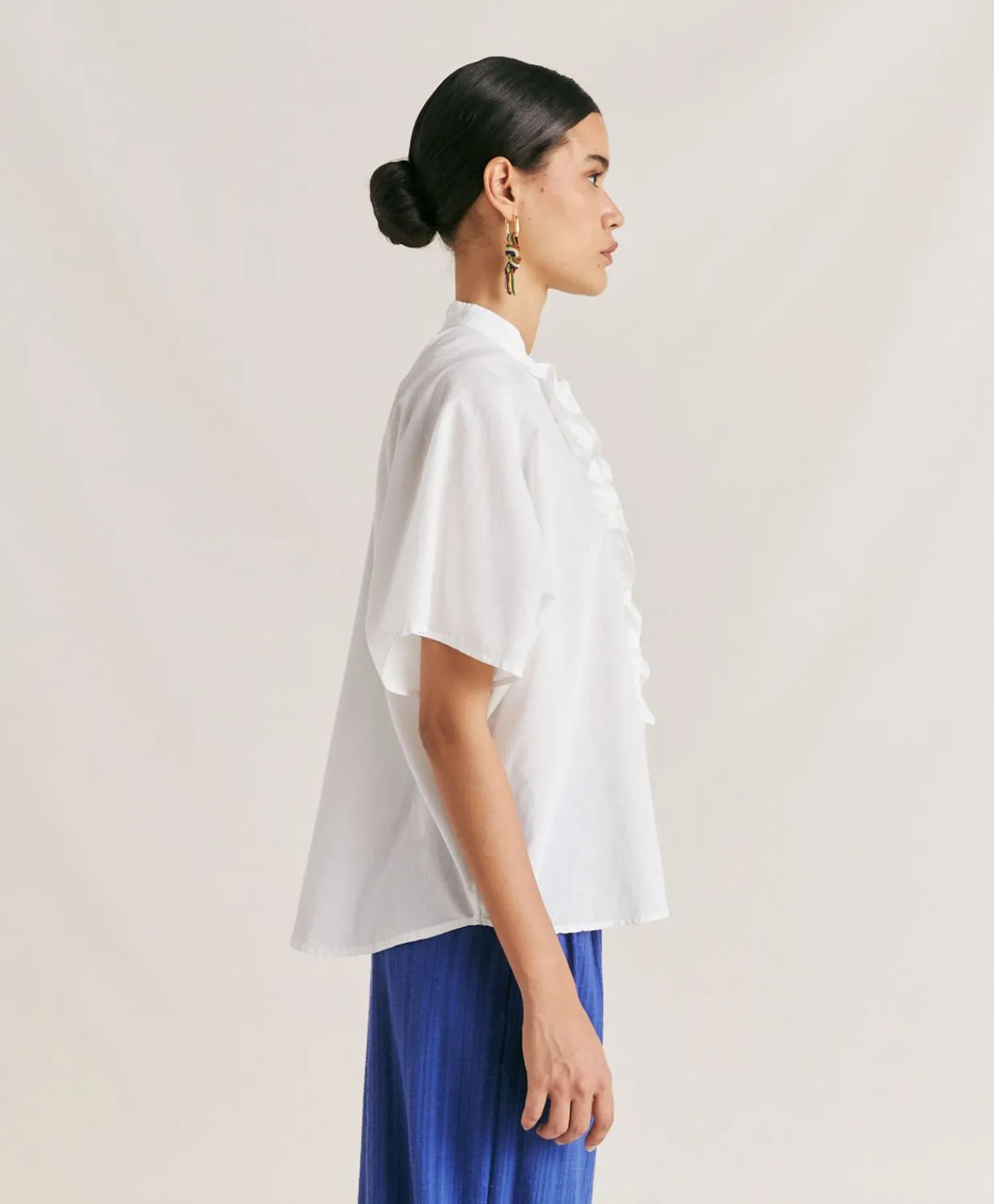 Donne Momonì Completi E Talleur-Camica Berenice Con Voile Di Cotone - Panna