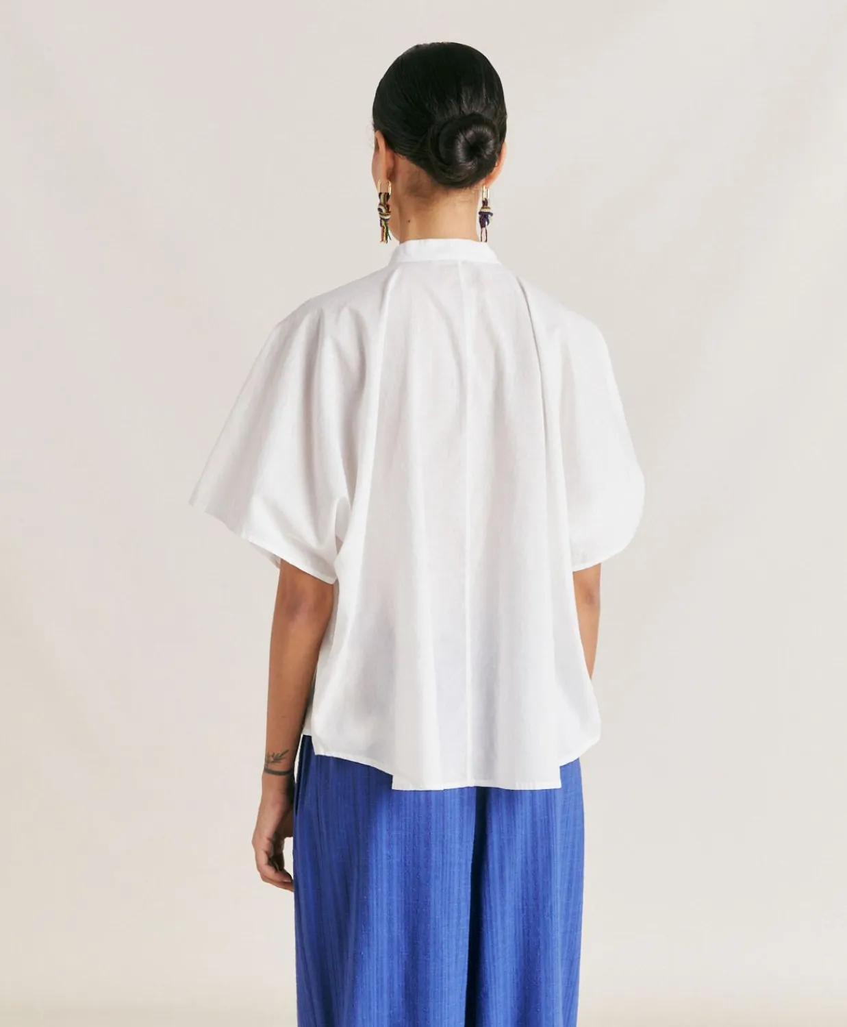 Donne Momonì Completi E Talleur-Camica Berenice Con Voile Di Cotone - Panna
