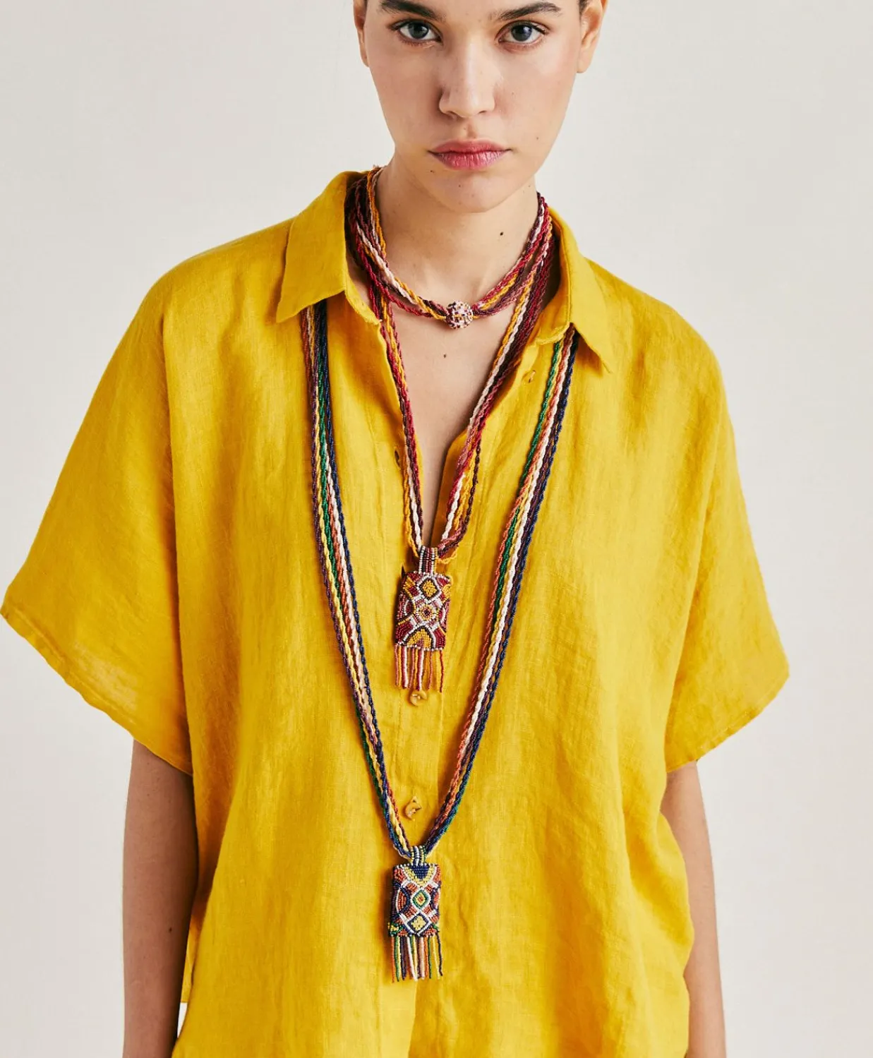 Donne Momonì Bluse E Camicie-Camica Elafonissi In Lino - Giallo Sole