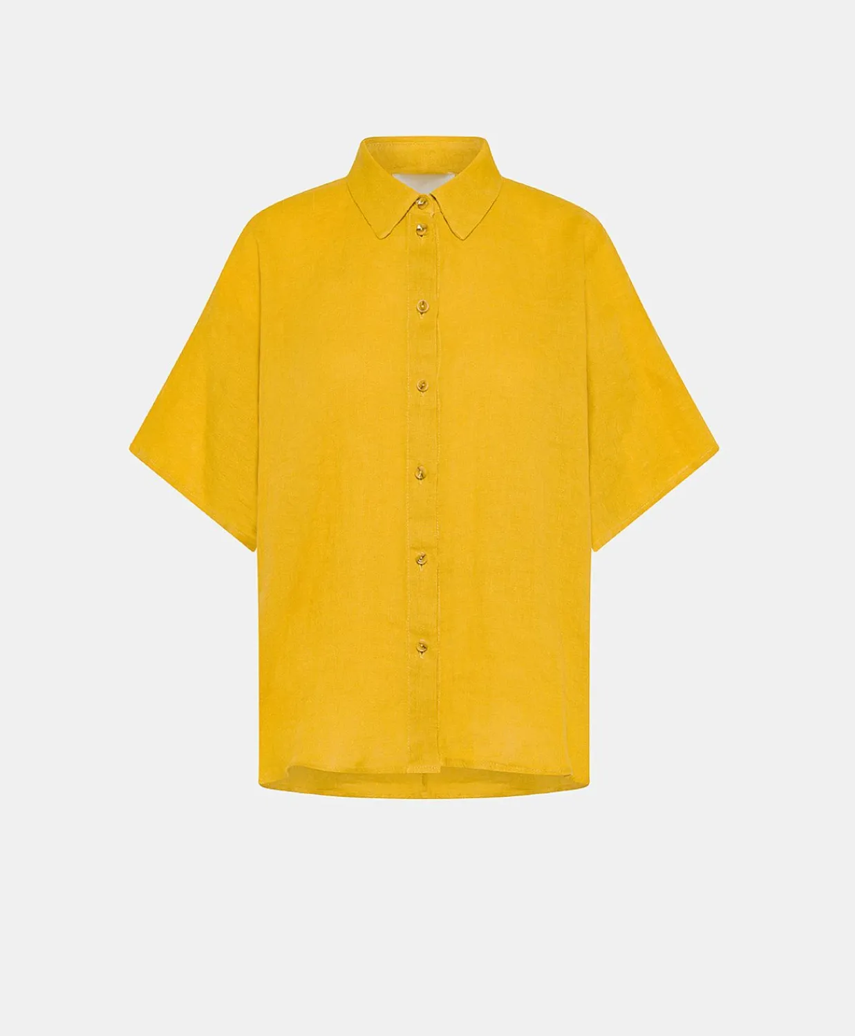 Donne Momonì Bluse E Camicie-Camica Elafonissi In Lino - Giallo Sole