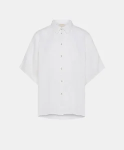 Donne Momonì Bluse E Camicie-Camica Elafonissi In Lino - Bianco Ottico