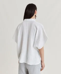 Donne Momonì Bluse E Camicie-Camica Elafonissi In Lino - Bianco Ottico