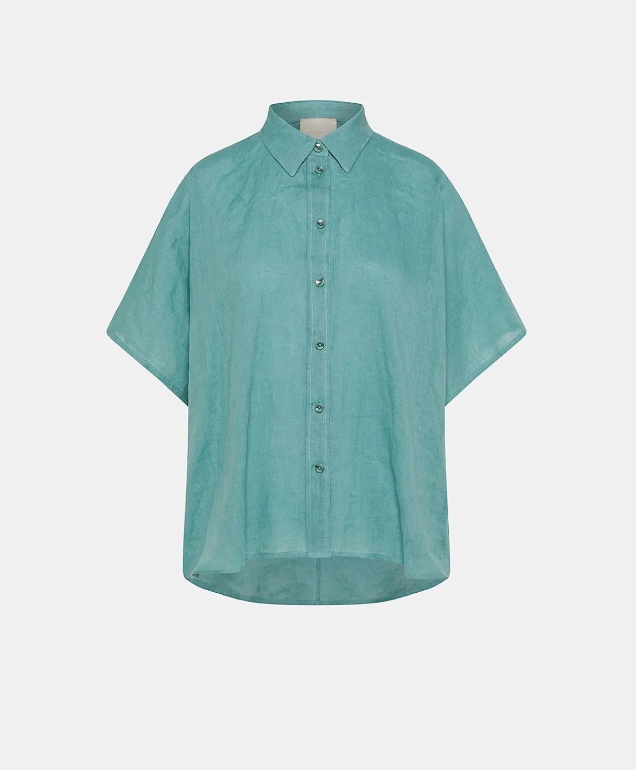 Donne Momonì Bluse E Camicie-Camica Elafonissi In Lino - Ceruleo