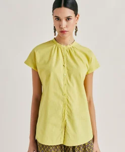 Donne Momonì Bluse E Camicie-Camicia Artora Con Voile Di Cotone - Acido