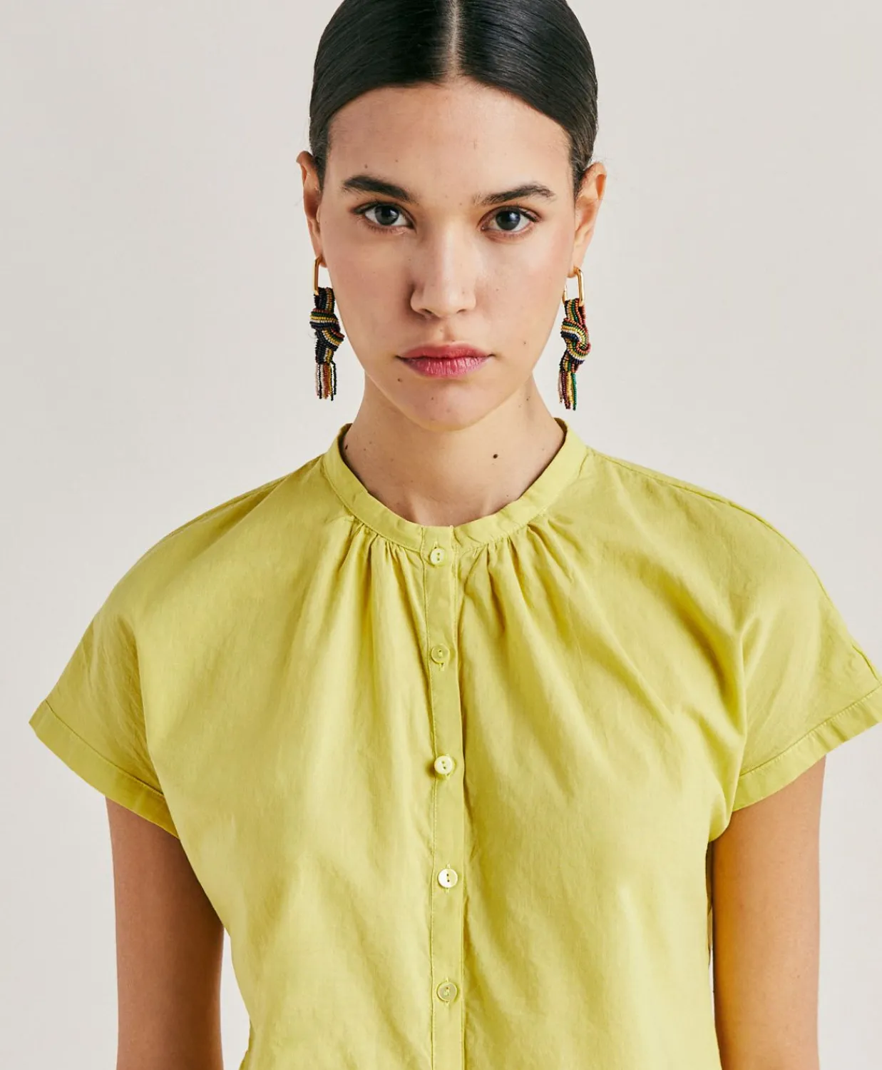 Donne Momonì Bluse E Camicie-Camicia Artora Con Voile Di Cotone - Acido