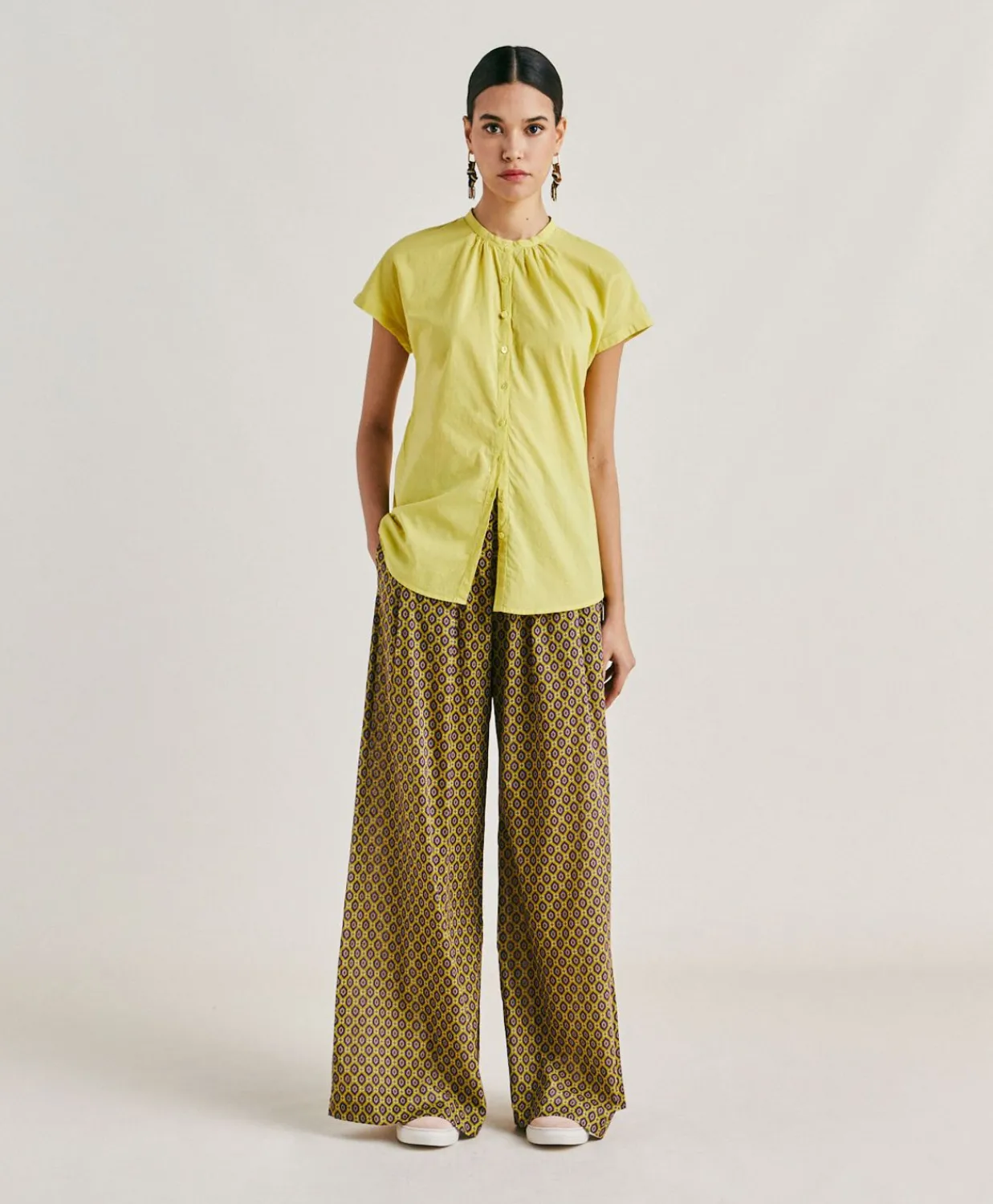 Donne Momonì Bluse E Camicie-Camicia Artora Con Voile Di Cotone - Acido