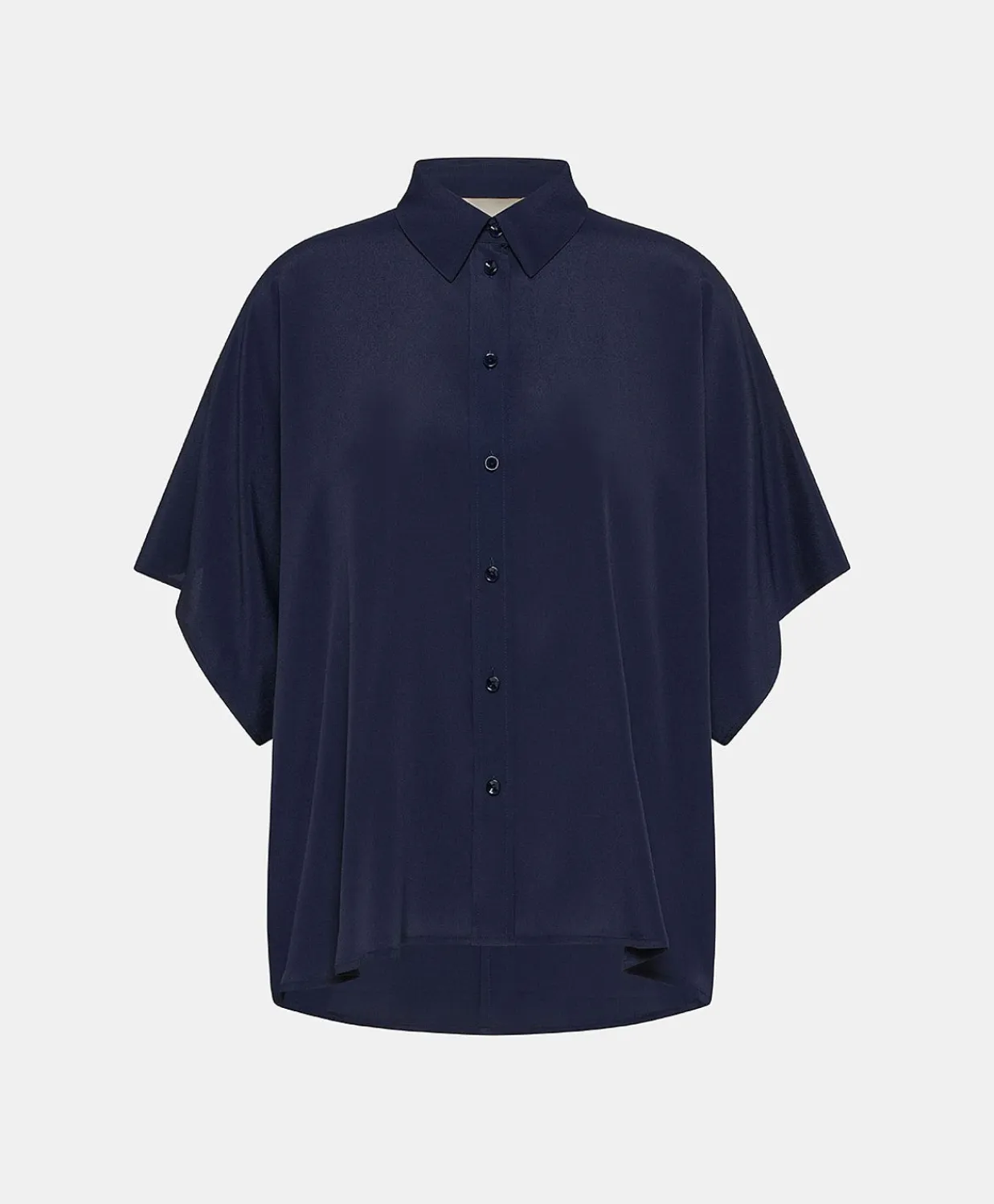 Donne Momonì Bluse E Camicie-Camicia Brooklyn In Acetato Seta - Blu Notte
