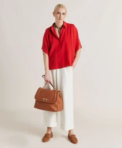 Donne Momonì Bluse E Camicie-Camicia Brooklyn In Acetato Seta - Azalea