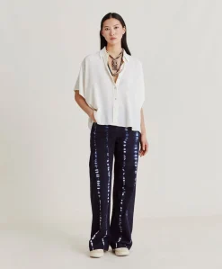 Donne Momonì Bluse E Camicie-Camicia Brooklyn In Acetato Seta - Panna