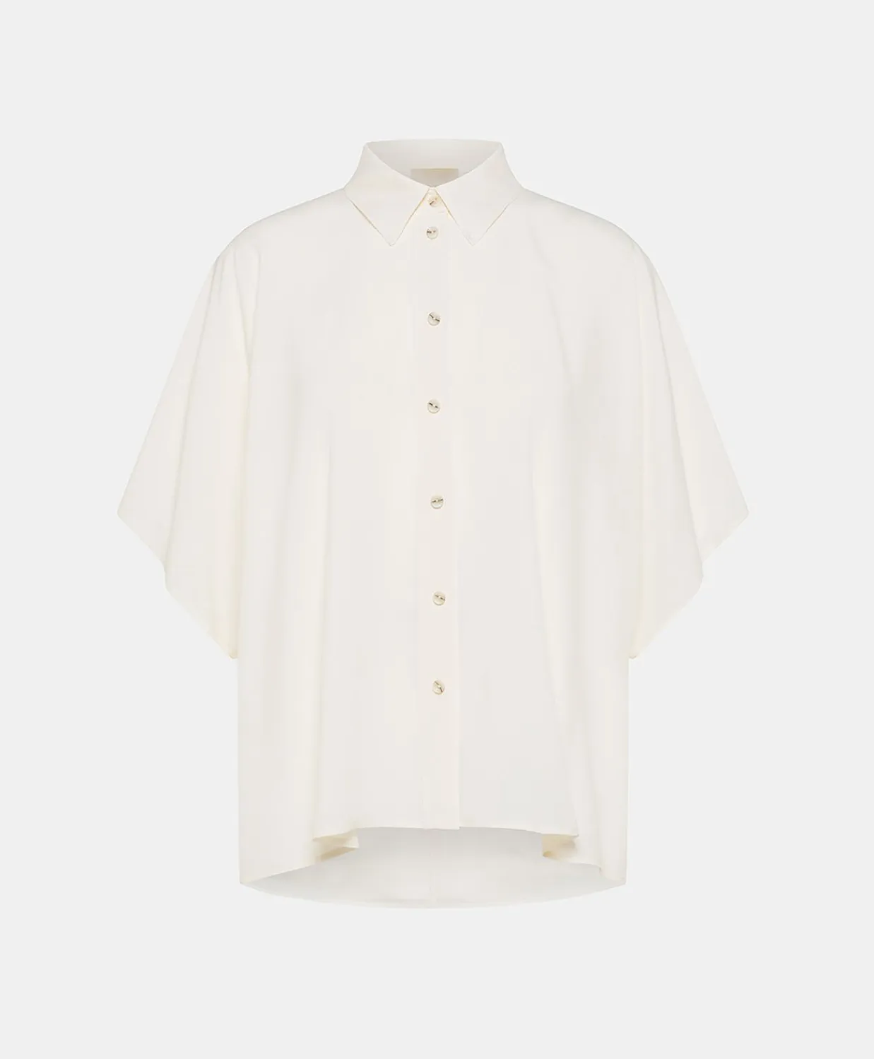 Donne Momonì Bluse E Camicie-Camicia Brooklyn In Acetato Seta - Panna