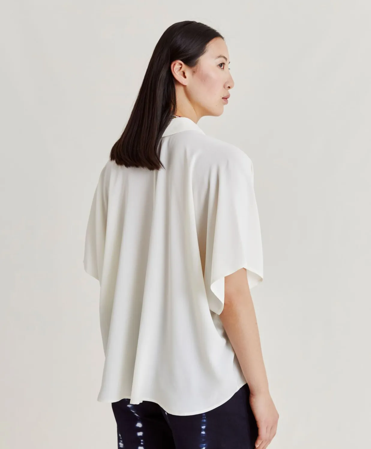 Donne Momonì Bluse E Camicie-Camicia Brooklyn In Acetato Seta - Panna