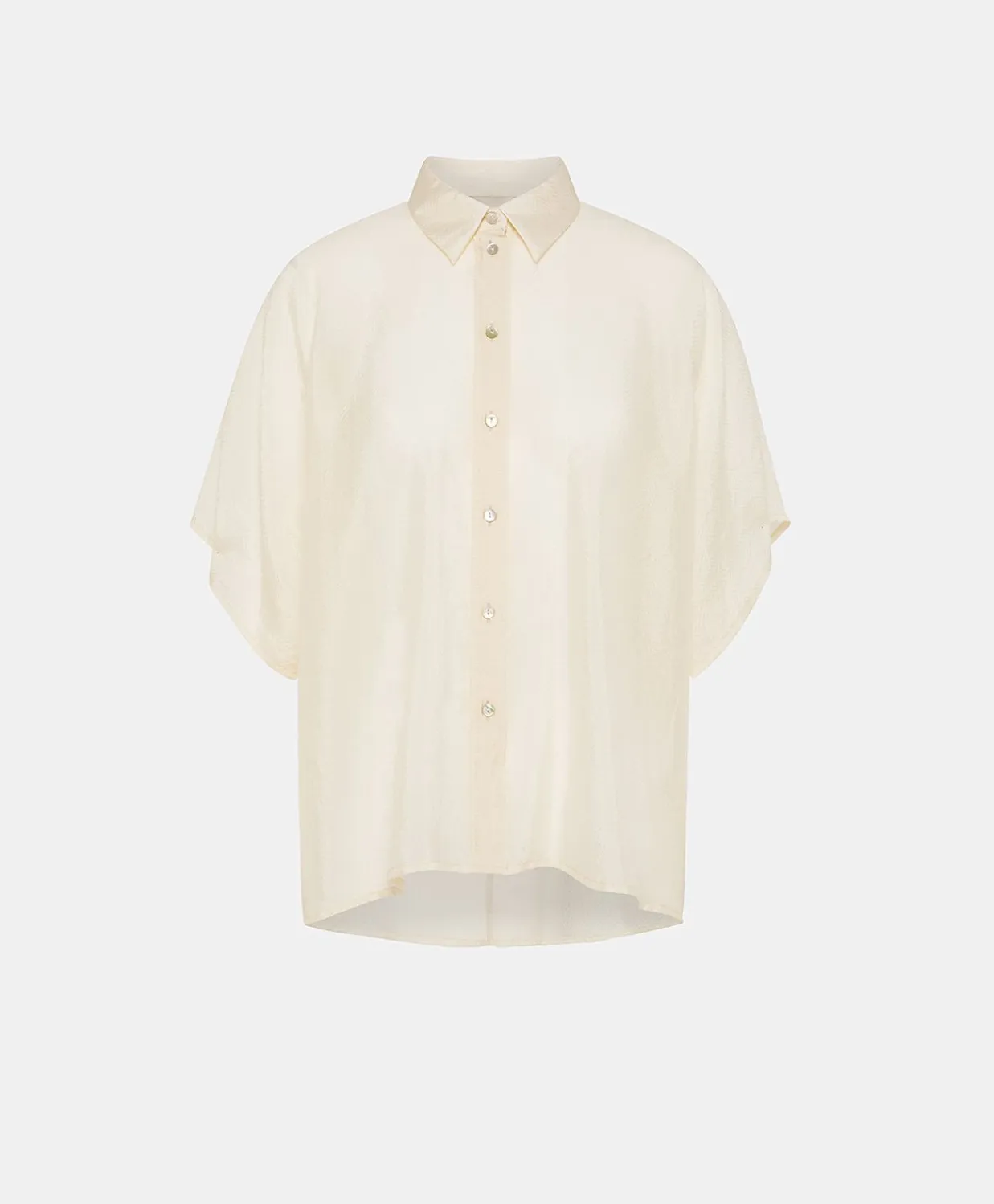 Donne Momonì Completi E Talleur-Camicia Brooklyn In Cupro Jacquard - Panna