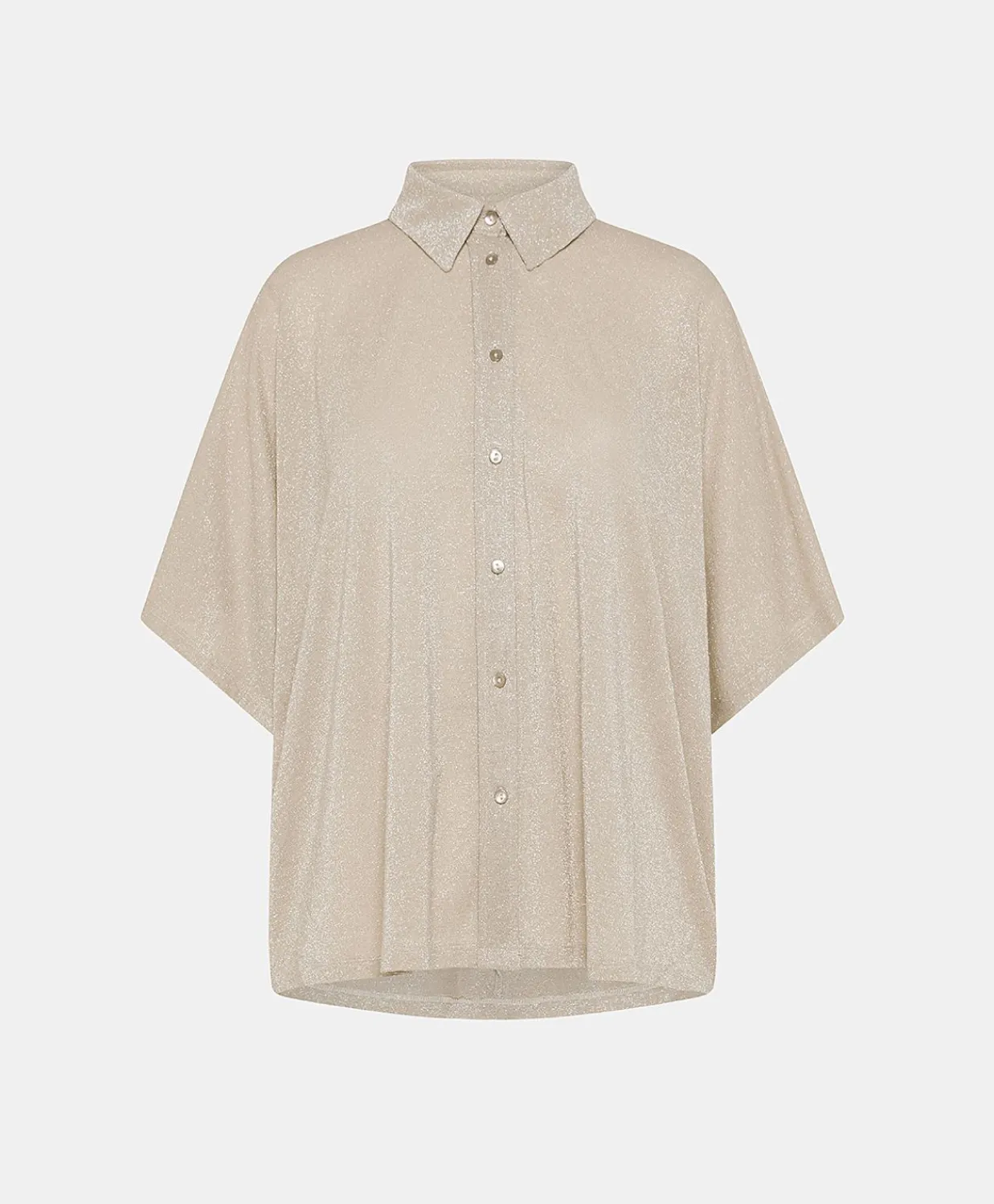 Donne Momonì Bluse E Camicie-Camicia Brooklyn In Jersey Lurex - Sabbia