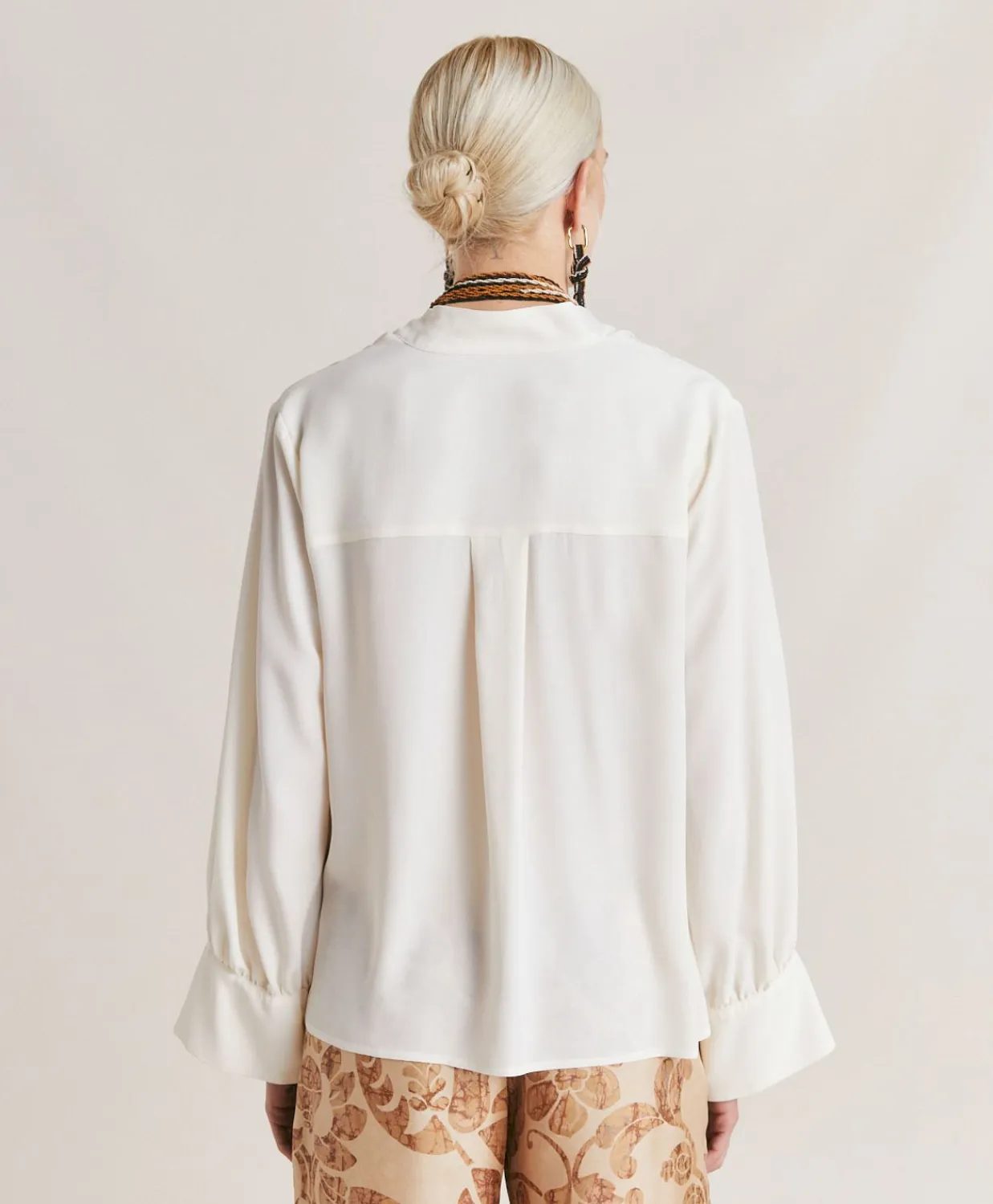 Donne Momonì Completi E Talleur-Camicia Franklin In Acetato Seta - Panna