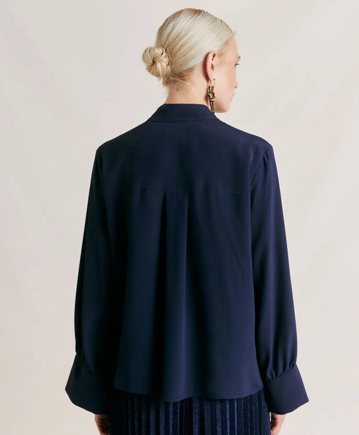 Donne Momonì Bluse E Camicie-Camicia Franklin In Acetato Seta - Blu Notte