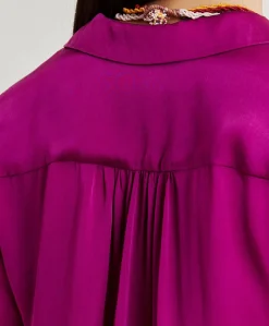 Donne Momonì Bluse E Camicie-Camicia Meudon In Seta Unita - Ciclamino