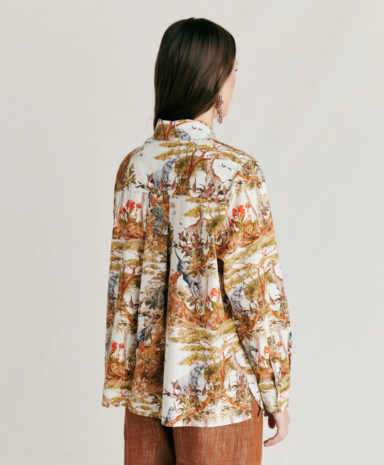 Donne Momonì Completi E Talleur-Camicia Ostina In Popeline - Panna / Multicolor