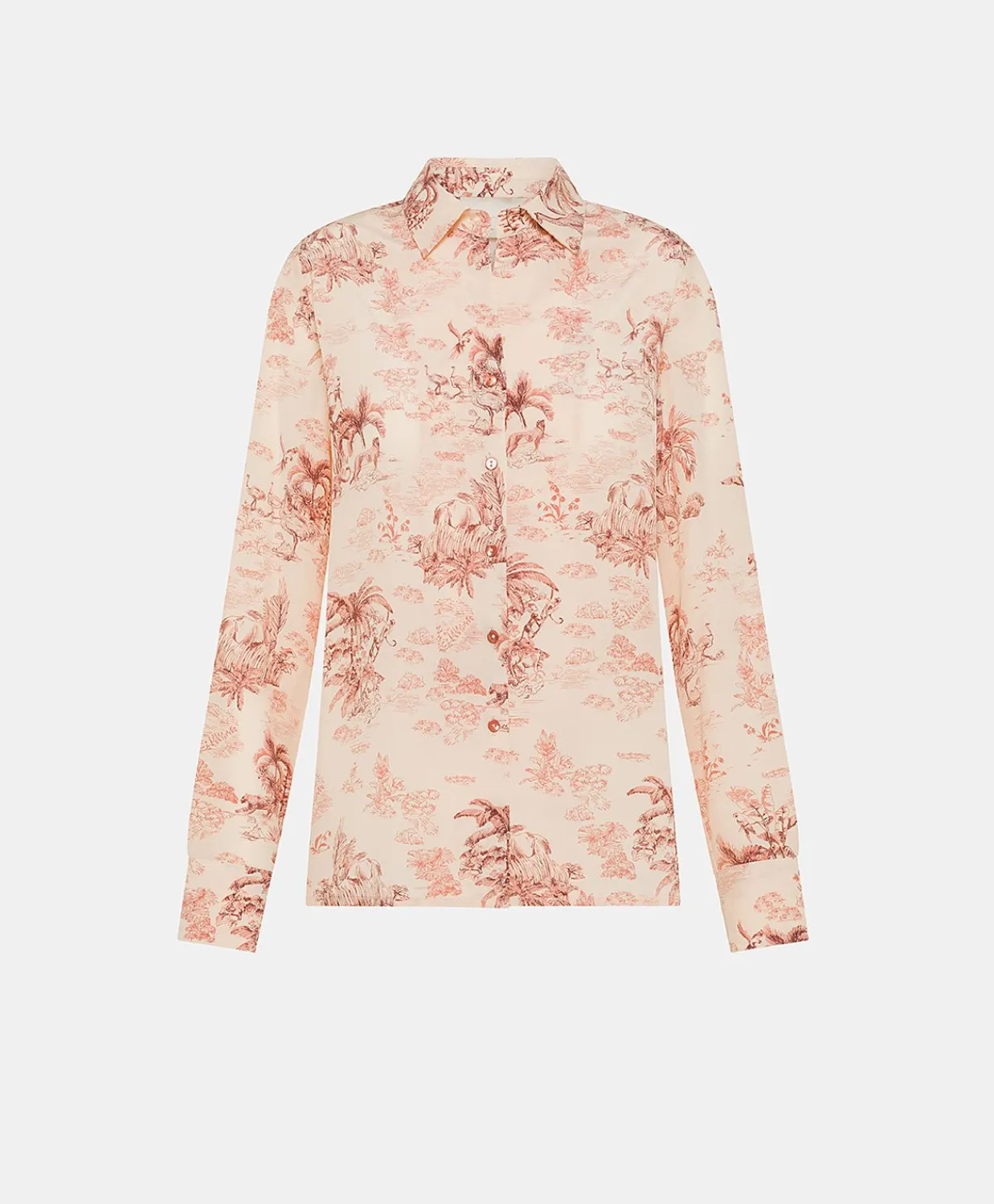 Donne Momonì Bluse E Camicie-Camicia Shirt In Crepe De Chine - Rosato/Amarena