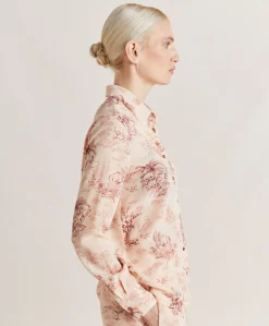 Donne Momonì Bluse E Camicie-Camicia Shirt In Crepe De Chine - Rosato/Amarena